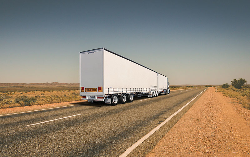 Freighter curtain-sided trailer outback Australia